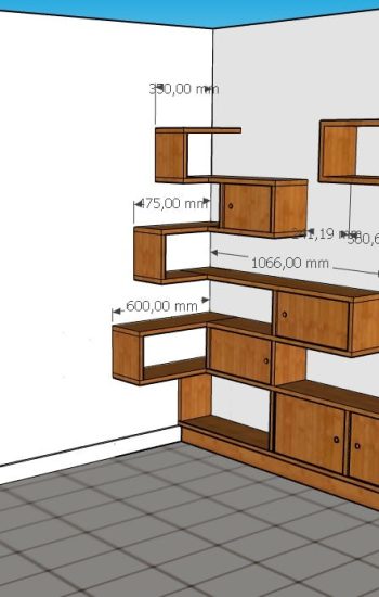 Modélisation 3D Etagères Modif 2 cotée 3